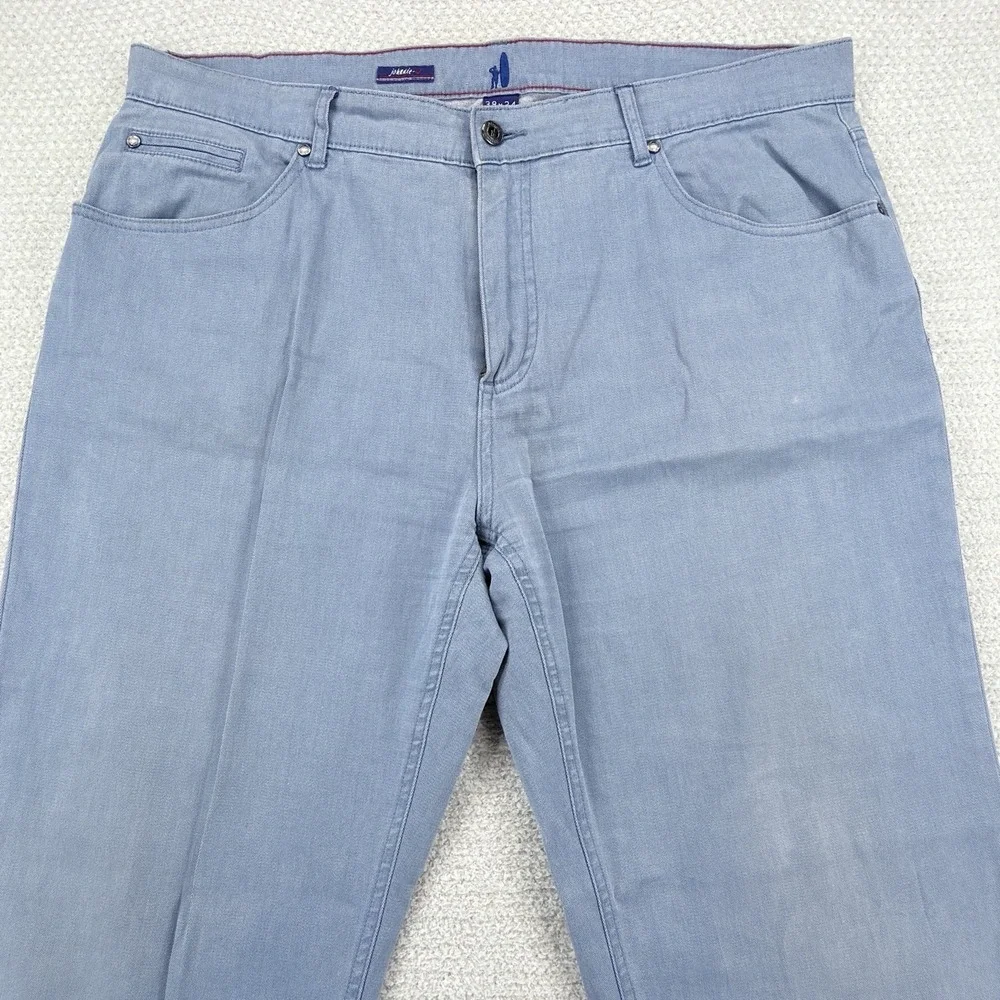 Johnnie-O Jeans Mens 38x34 Blue Relaxed Straight Leg Stretch Denim